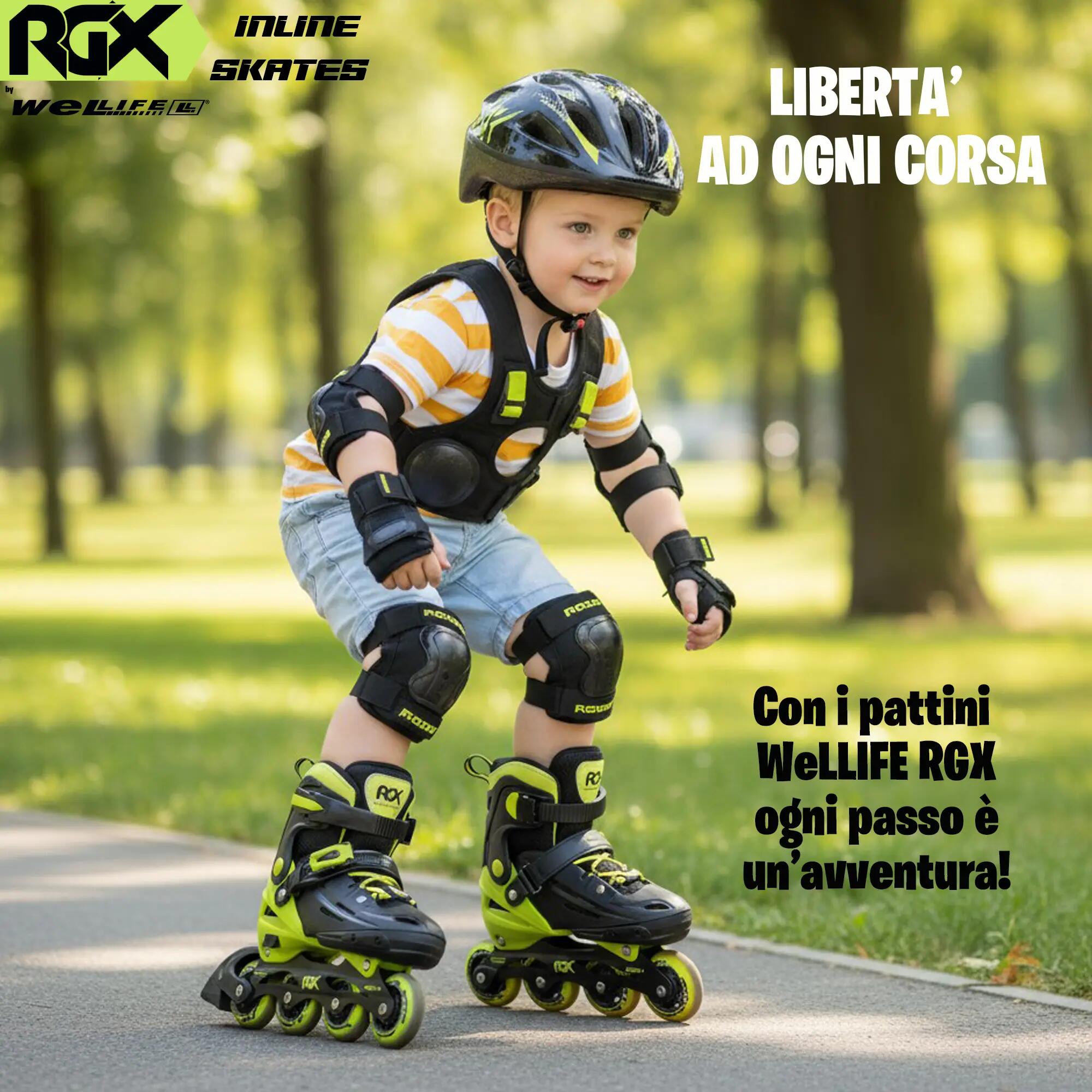 Pattini in Linea Bambini Regolabili 4 Misure RGX-SK01 8/8