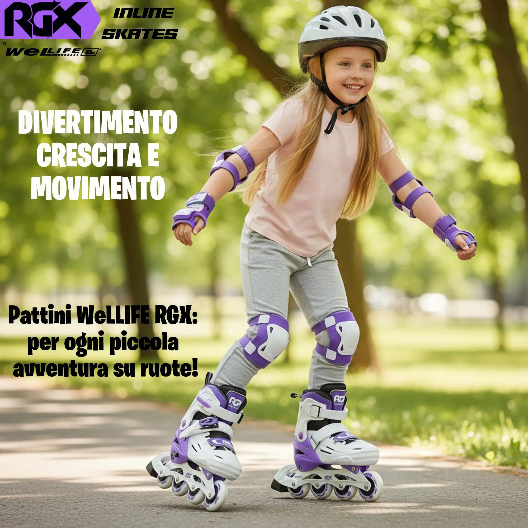 pattini in Linea Bambini Regolabili 4 Misure RGX-SK01 7/8