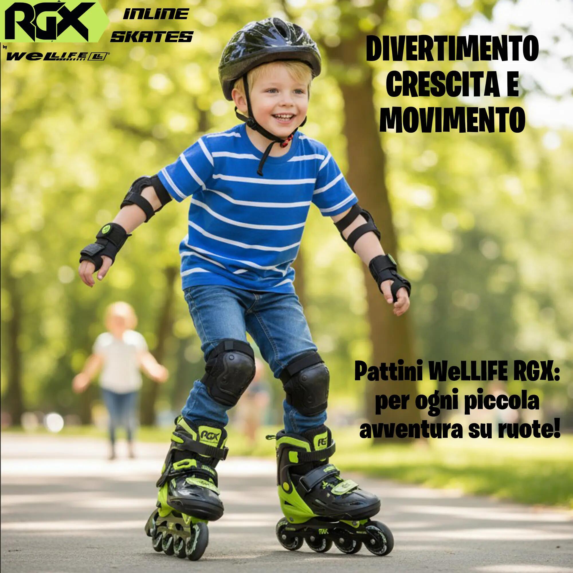 Pattini in Linea Bambini Regolabili 4 Misure RGX-SK01 7/8