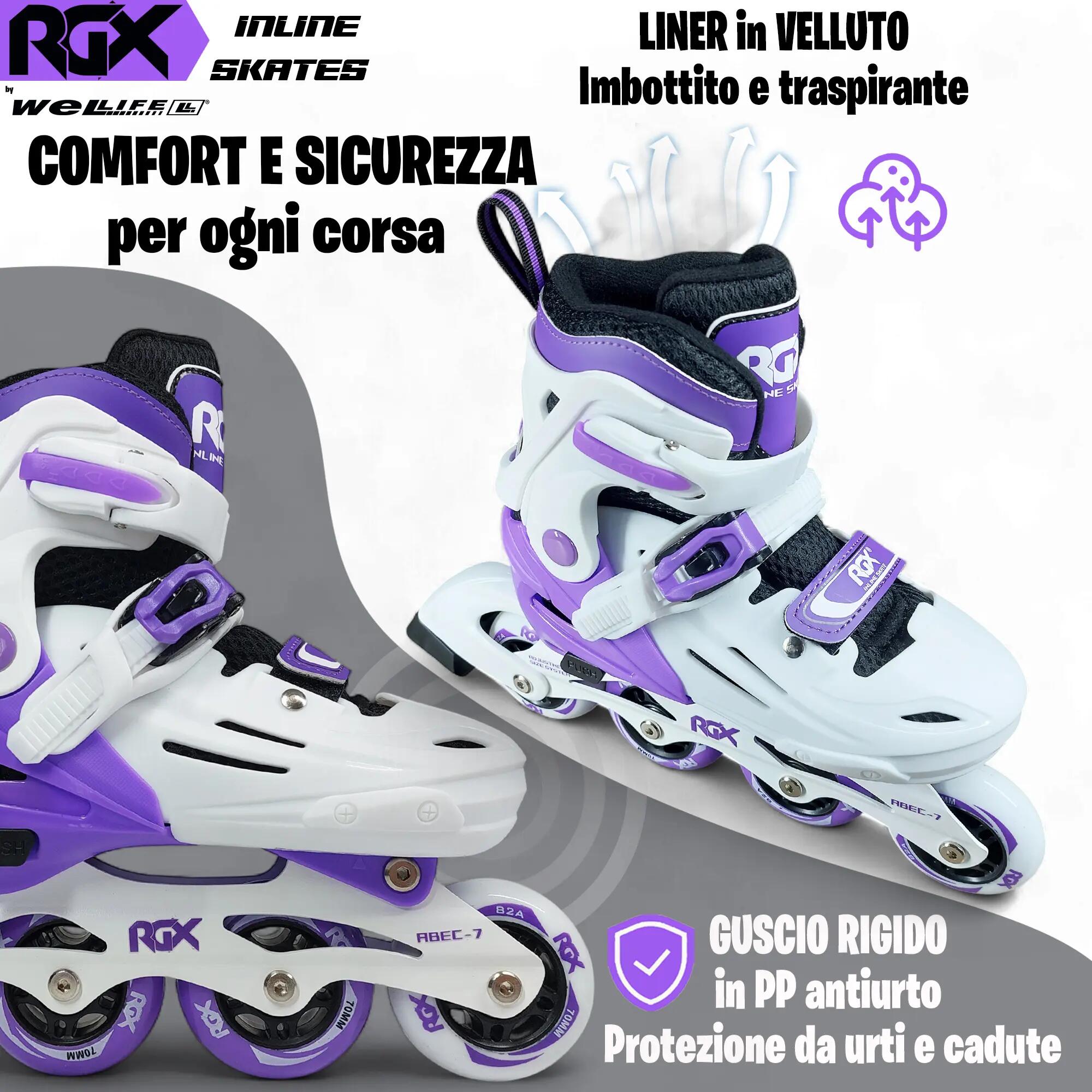 pattini in Linea Bambini Regolabili 4 Misure RGX-SK01 2/8