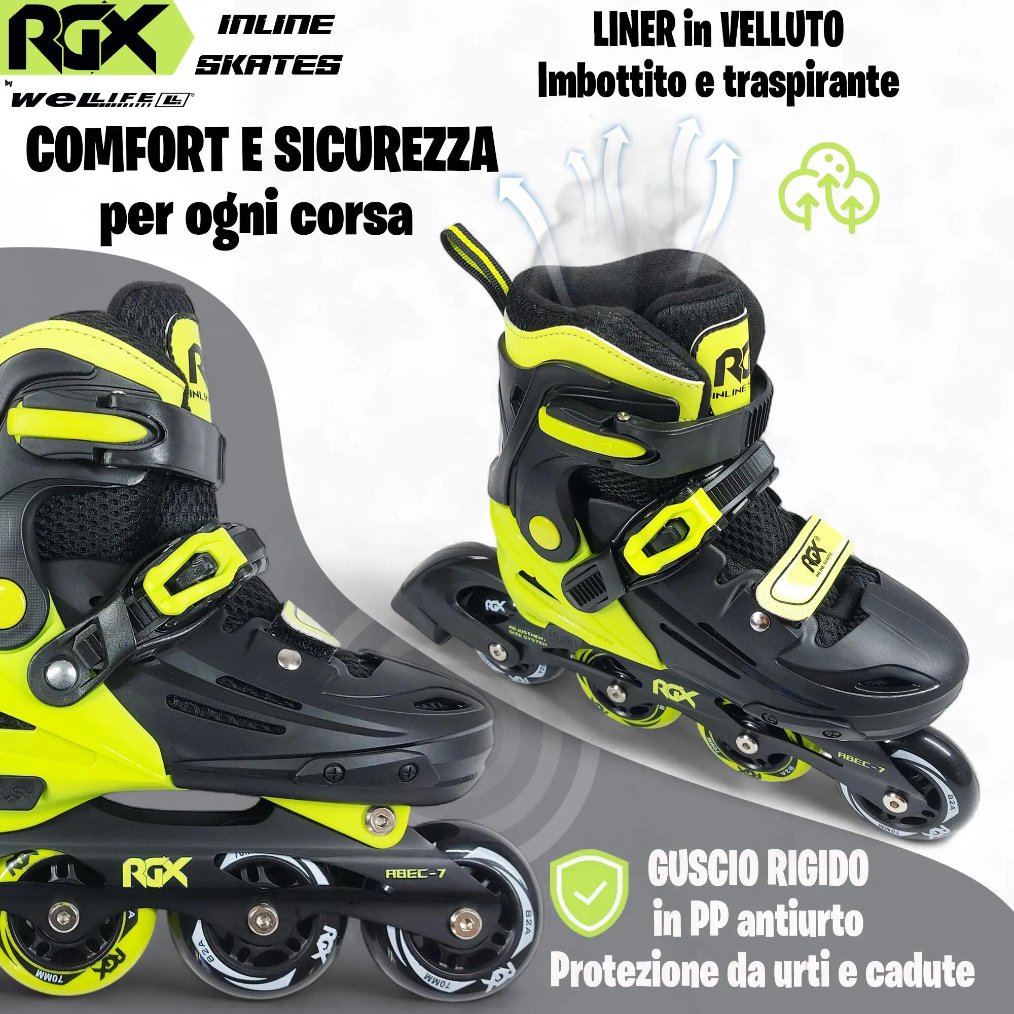 Pattini in Linea Bambini Regolabili 4 Misure RGX-SK01 2/8