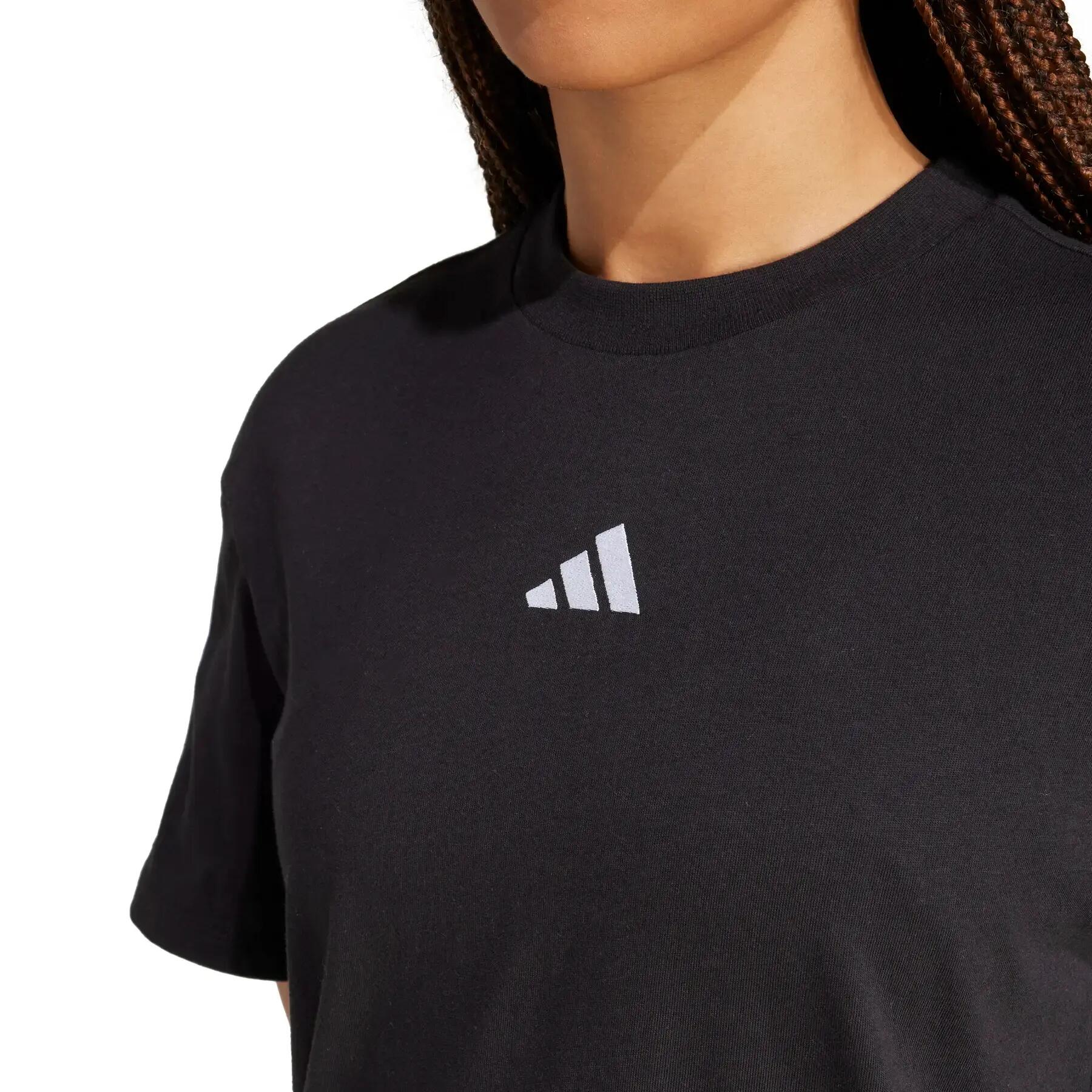 adidas t-shirt in cotone Essentials donna colore nero, XS 5/6