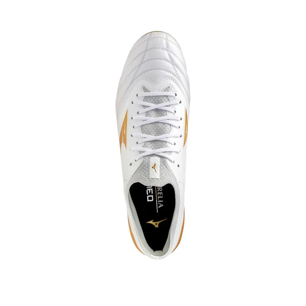 Rugby stoplis cipő Mizuno Morelia Neo IV Beta Elite Mix Fehér és arany 6/6