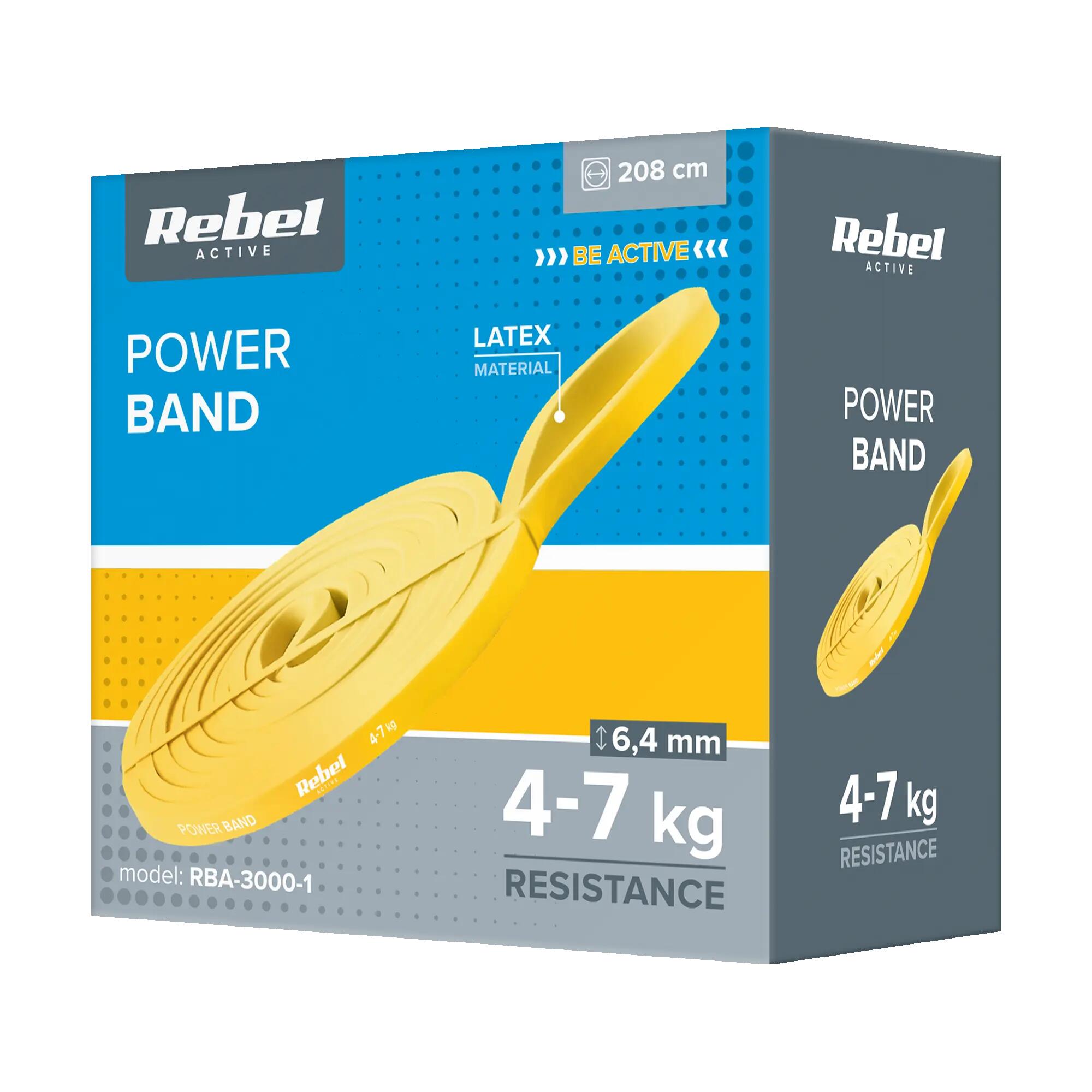 Guma oporowa taśma do ćwiczeń elastyczna wytrzymała power band 4-7 kg Rebel 3/7