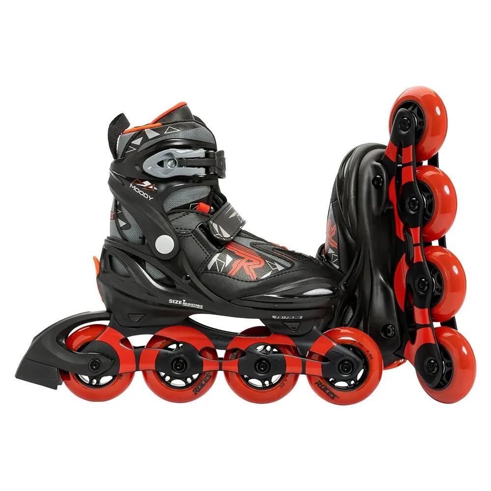 Patines Moody TIF - Niños - Ajustable - Negro - Rojo 2/6