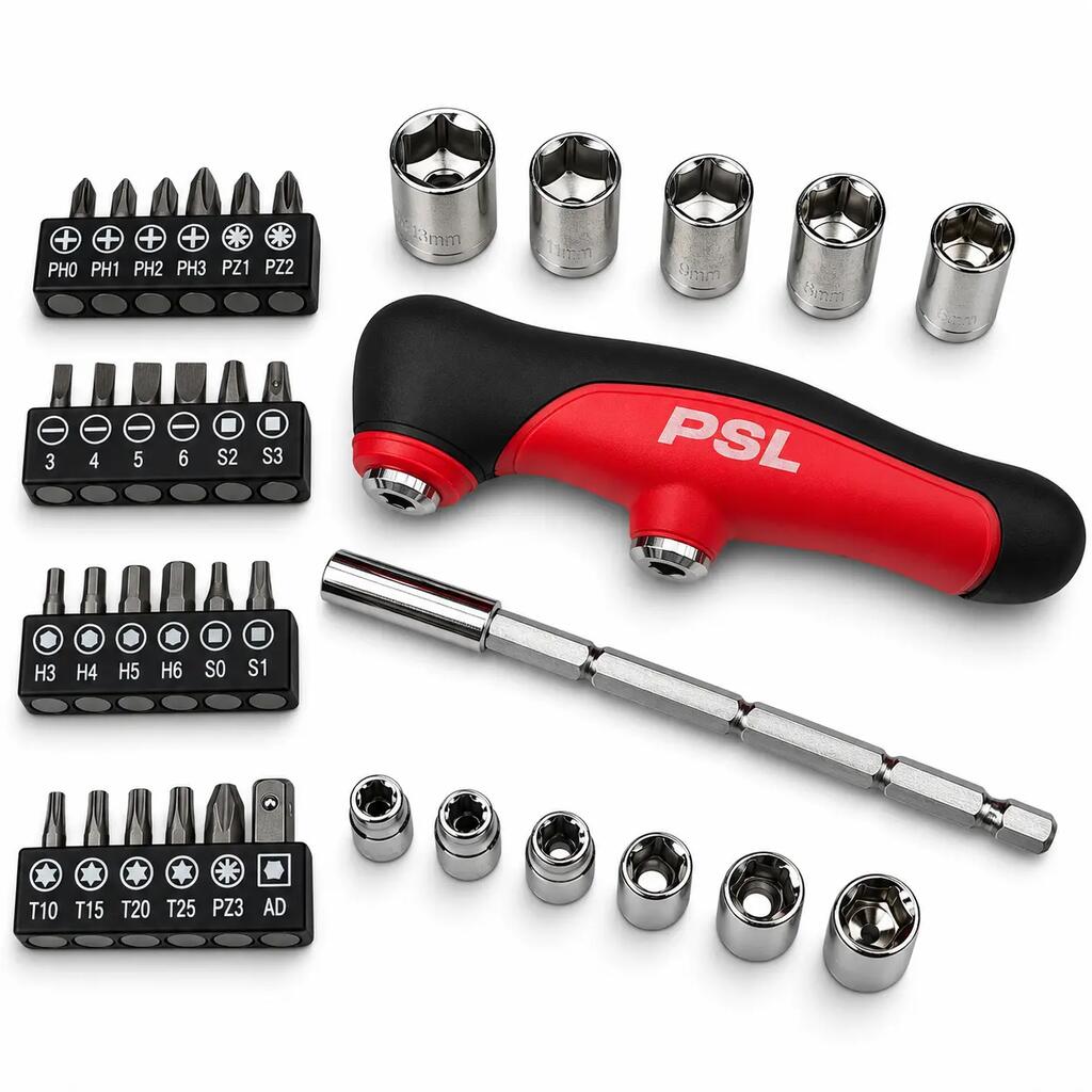 Screwdriver Set 37-piece Tool Set T-handle Bits Sockets Complete