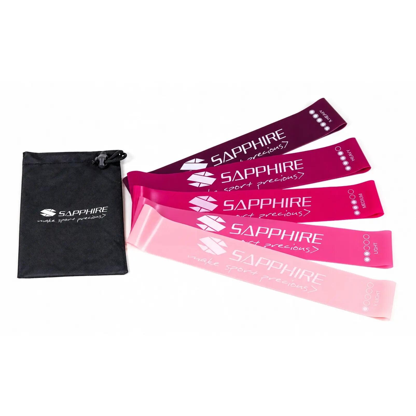 Zestaw gum oporowych Sapphire SG-1314 5 szt. mini band z etui do przechowywania 4/8