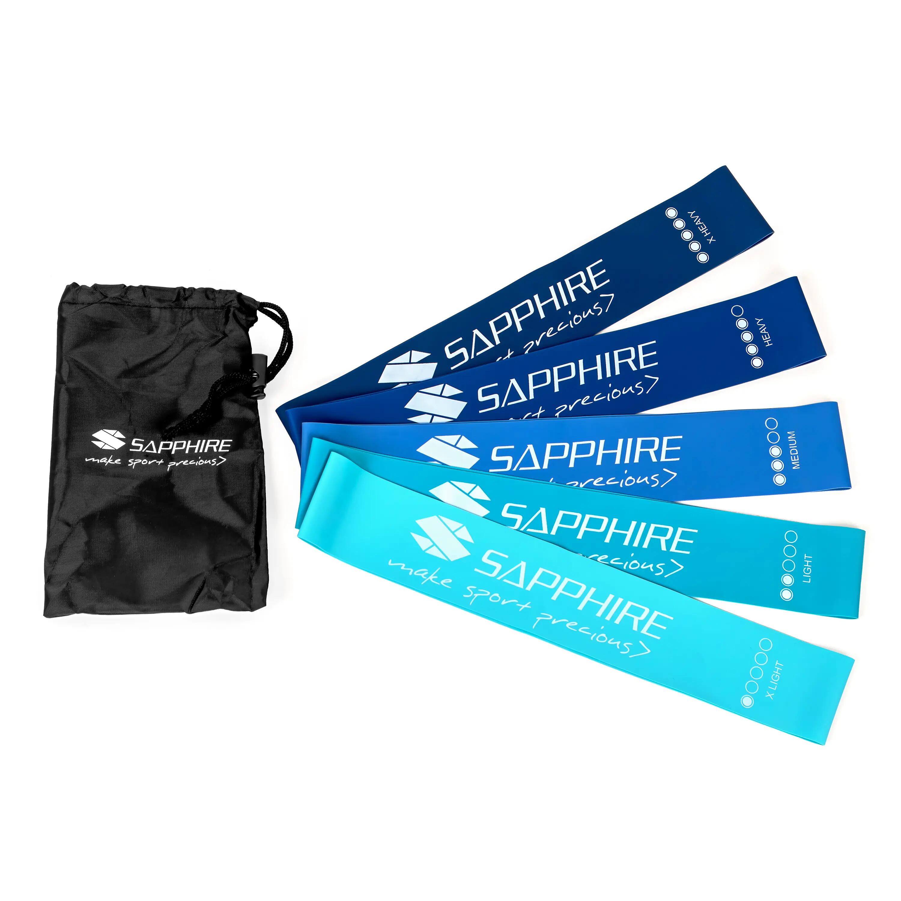 Zestaw gum oporowych Sapphire SG-1314 5 szt. mini band z etui do przechowywania 4/8