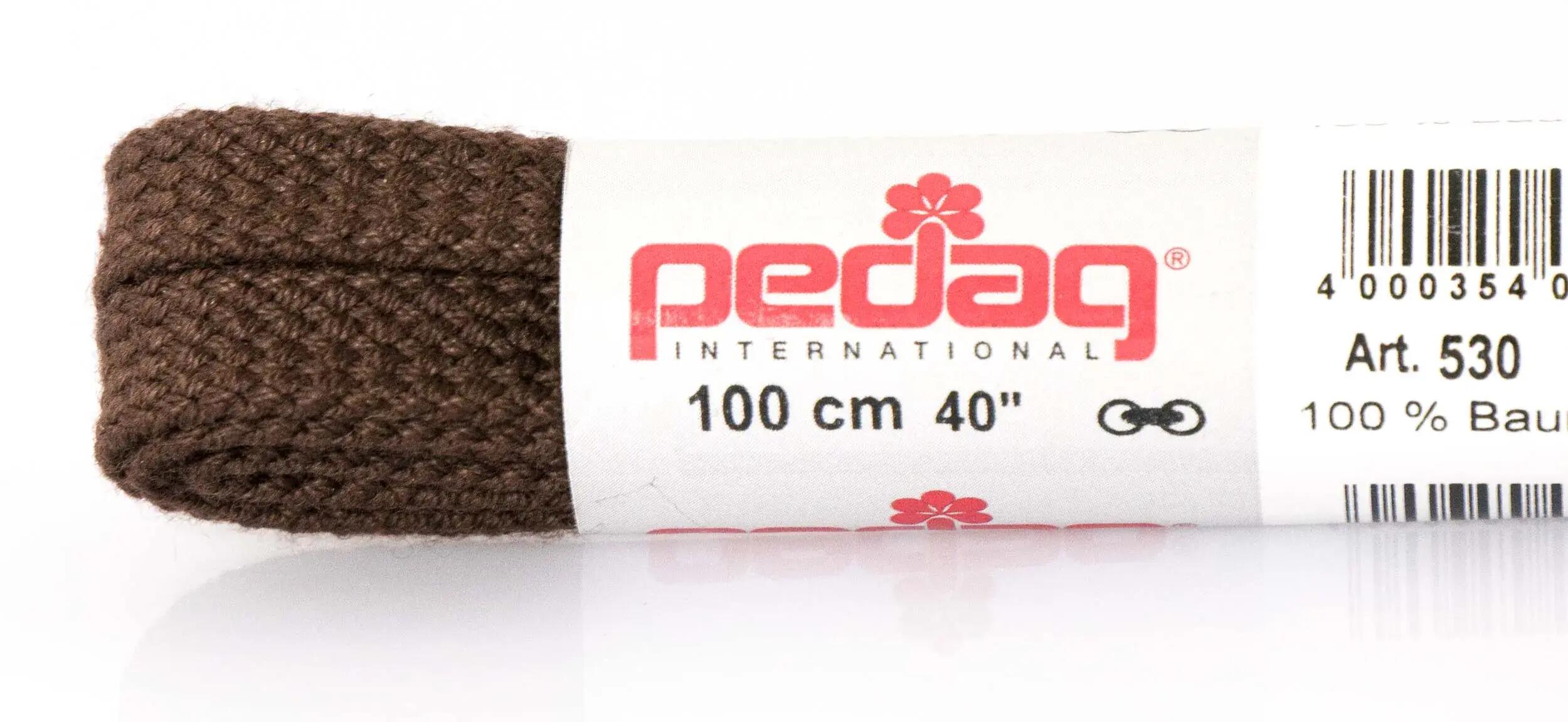 Pedag Lacets plats larges 100 cm - Marron foncé 2/2