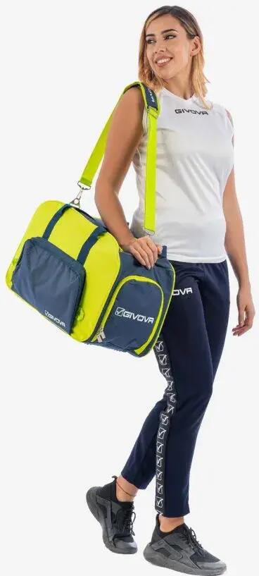 Geanta Givova Palestra, Bleumarin/Galben fluo, Standard 2/2