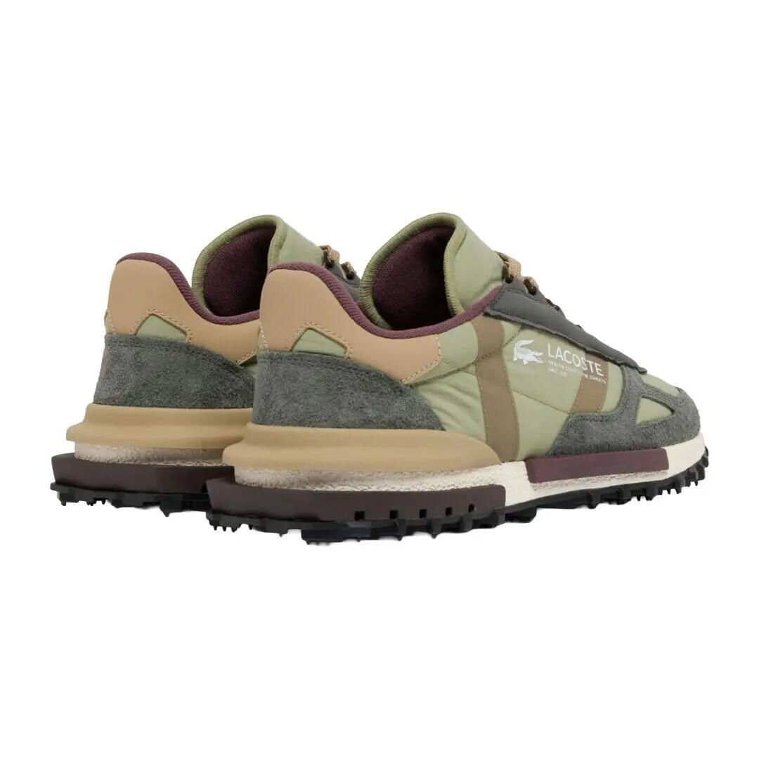 Zapatillas Verdes Lacoste Elite Active Dark Grey Light Khaki de Estilo Retro 3/4