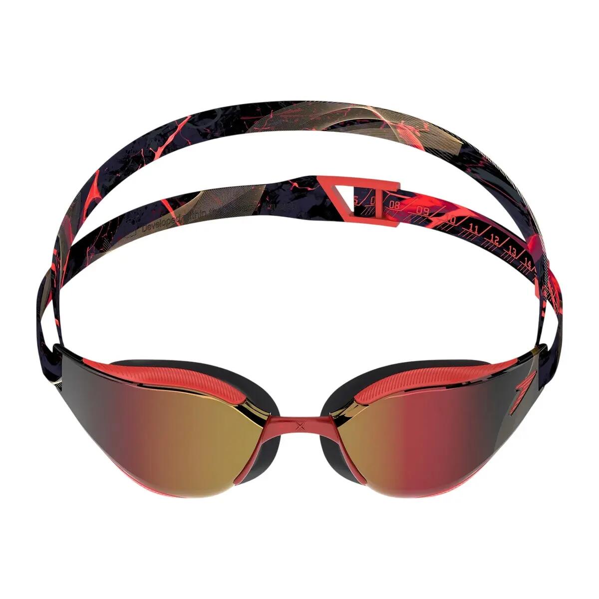Óculos de natação Speedo Fastskin Hyper Elite Mirror Preto/Vermelho 2/7