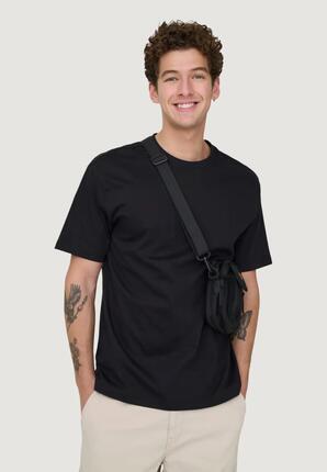t-shirt crop top Onsfred Life Rlx Ss Tee Noos HOMME noir