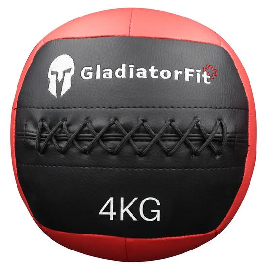 Wall Ball GladiatorFit 3 kg similpelle rosso impugnatura antiscivolo