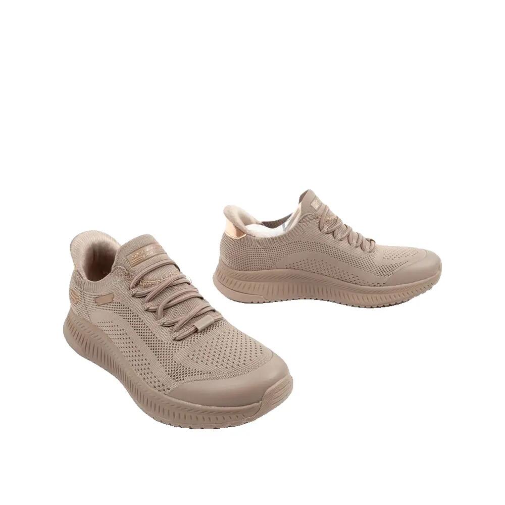 Buty SKECHERS SLIP-INS BOBS SQUAD 4 DIRE STEP Brązowy 7/9