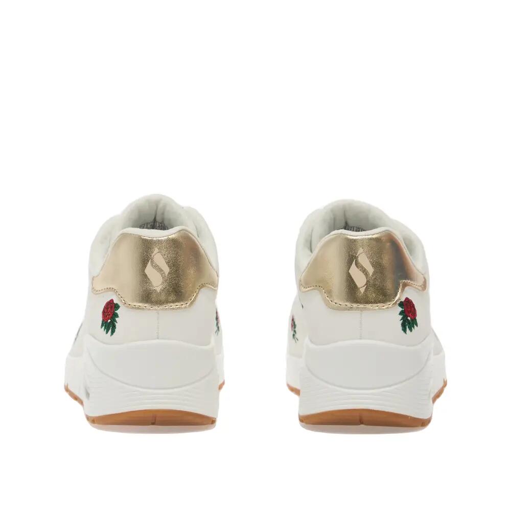 Skechers Uno Champagne en Rozen Wit/ROOD/Goud 5/6