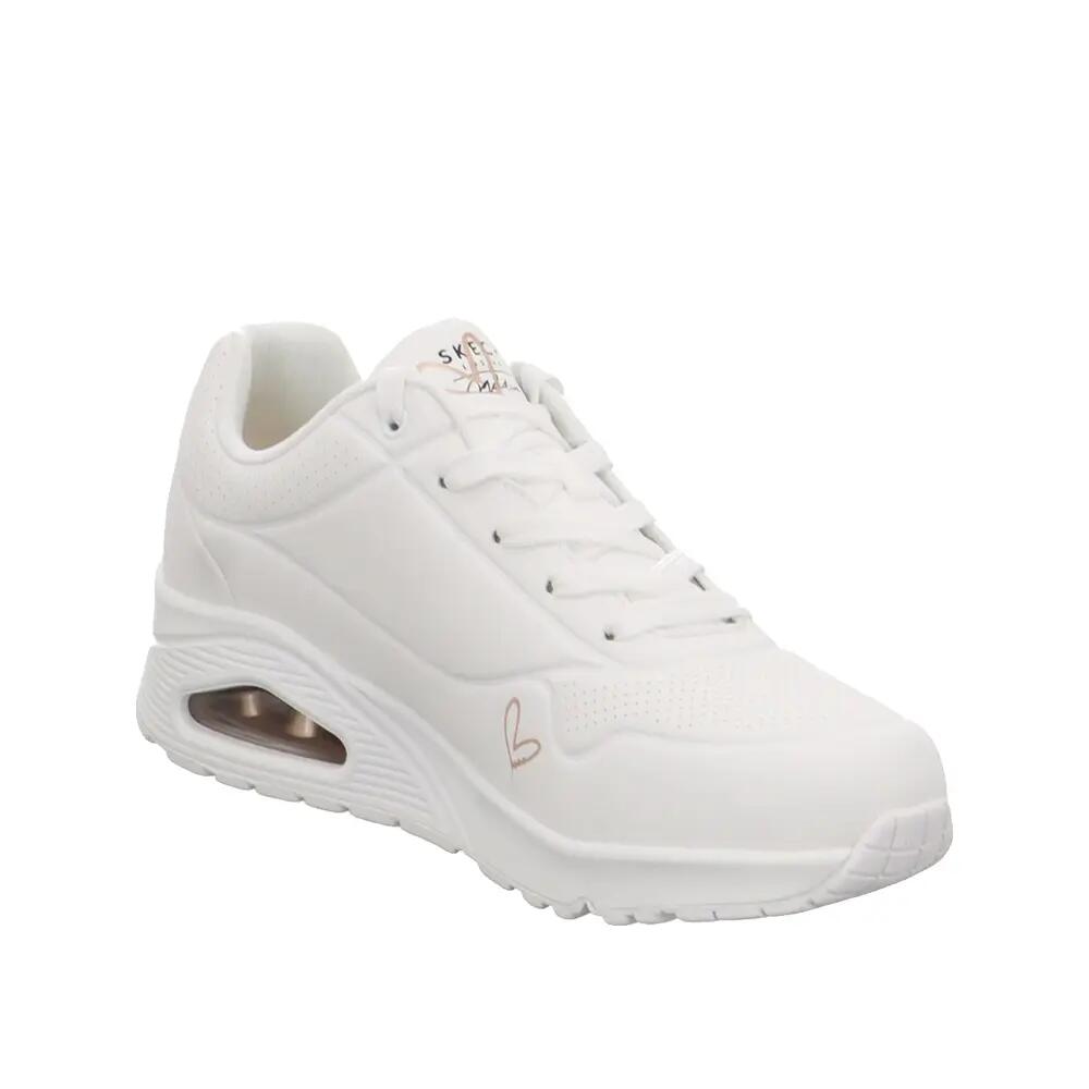 Skechers Damen Schnürschuh Uno-Goldcrown in weiss 3/8