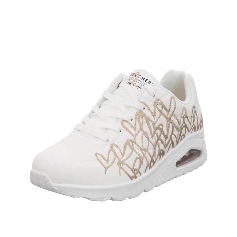 Skechers Damen Schnürschuh Uno-Goldcrown in weiss 2/8