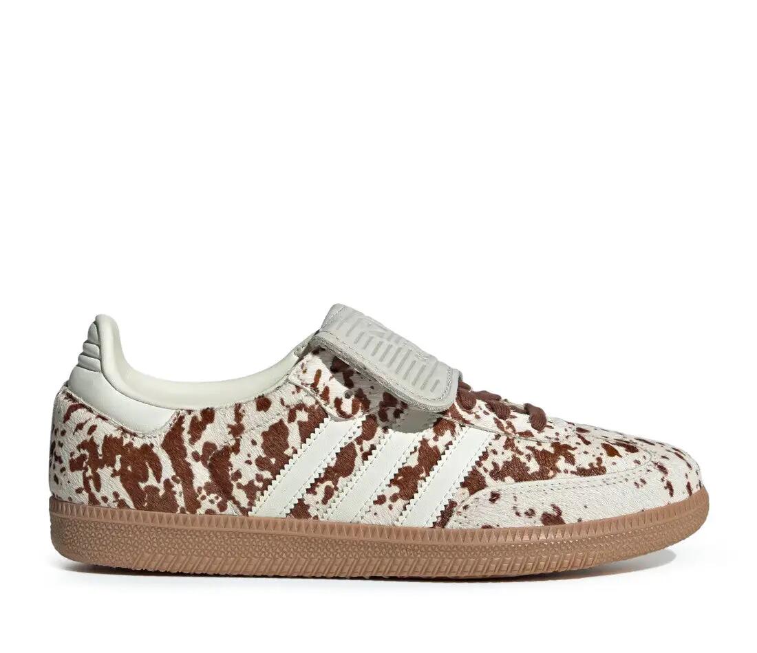 Chaussures - Lifestyle - Unisexe - Cuir, imprimé vache - Samba LT - Brun/Blanc 6/7