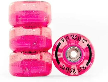 Rolki Kółka Rio Roller Light Up Kółka do Wrotek 4-pak - 58mm - Różowy