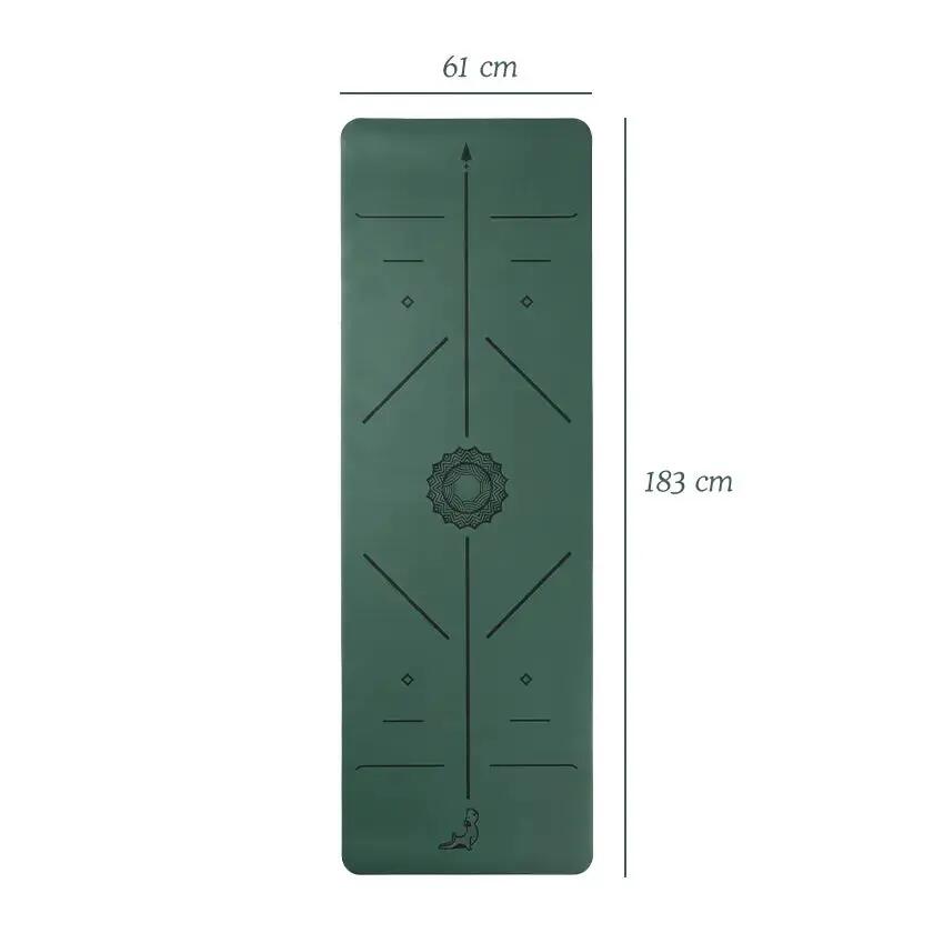 Focus Serisi Koyu Yeşil 4.1 mm Doğal Kauçuk Kaydırmaz Yoga Matı 3/4