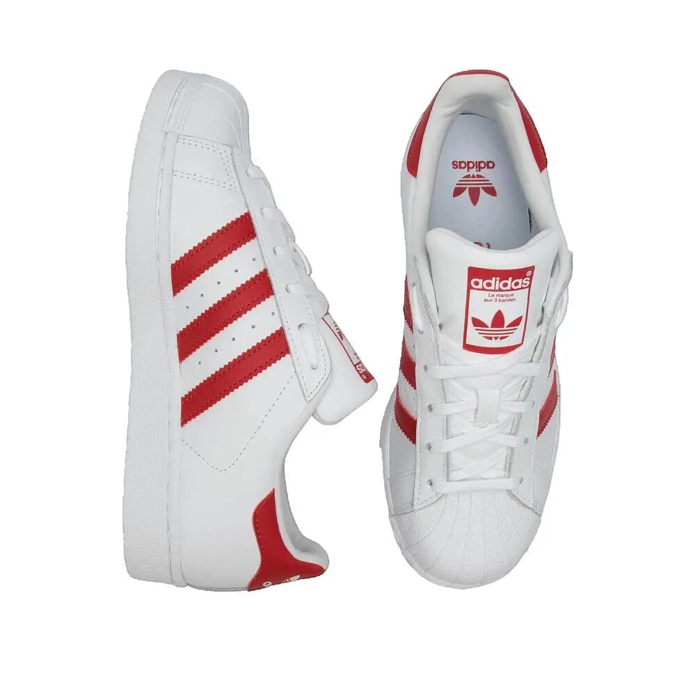 Sapatos adidas Superstar J Branco/Vermelho 2/5