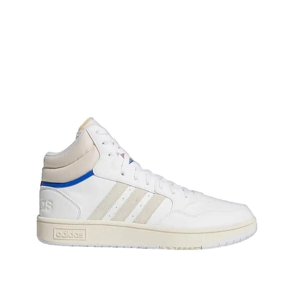 Chaussures adidas Hoops 3.0 Mid Blanc/Bleu 3/4