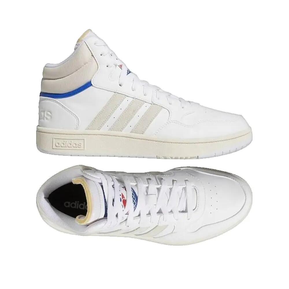 Chaussures adidas Hoops 3.0 Mid Blanc/Bleu 2/4