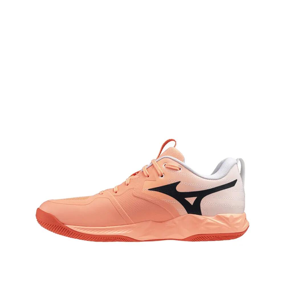 Mizuno WAVE MOMENTUM PRO Volleyball Shoes Unisex Low Top Pink Orange/White/Black — foto 5