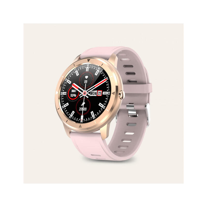 Smartwatch Ksix Eclipse Rosa, Pantalla 1.28,Bluetooth 5.0, Autonomía 7 días