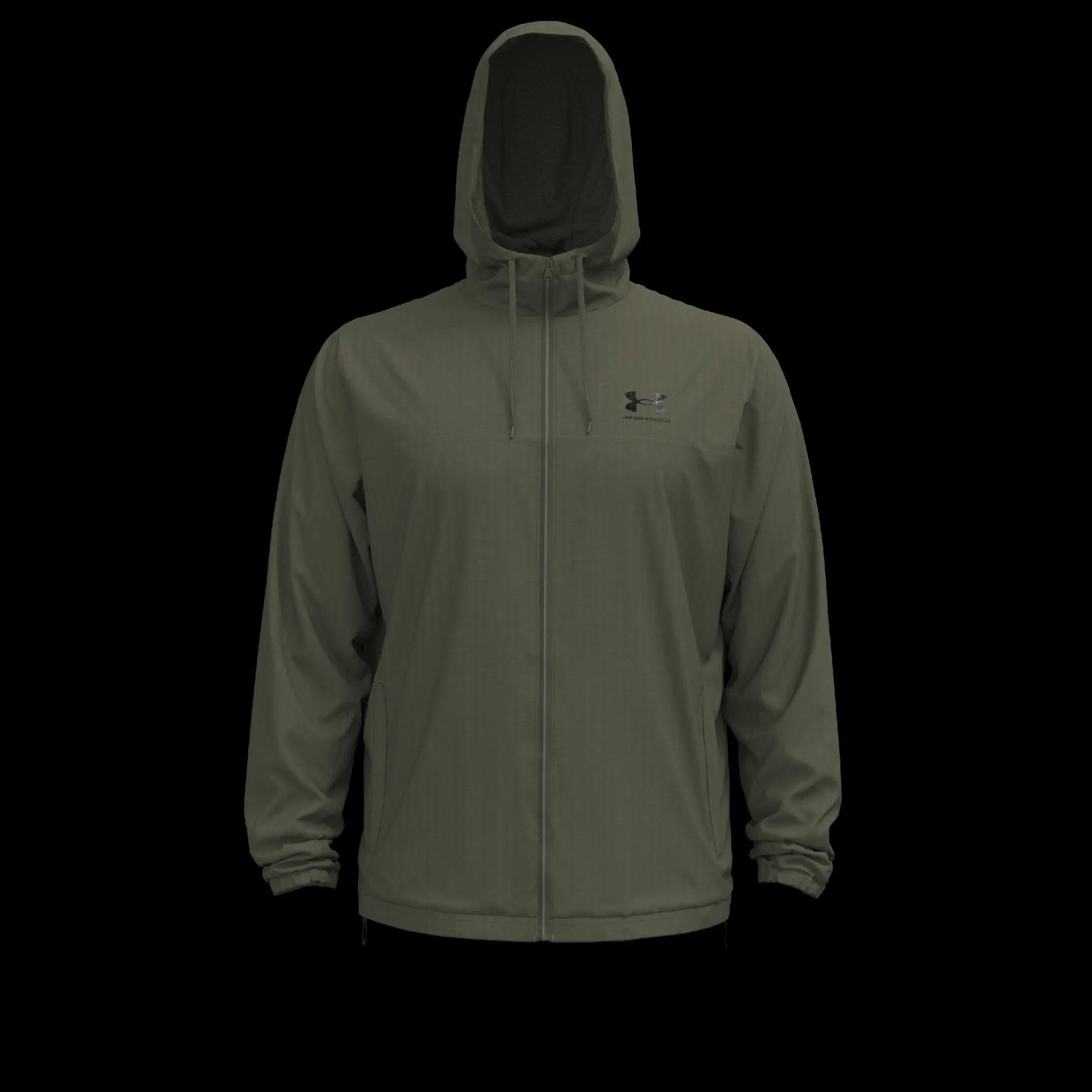 KURTKA WIATRÓWKA MĘSKA UNDER ARMOUR WODOODPORNA Z KAPTUREM  ZIELONA 5/5