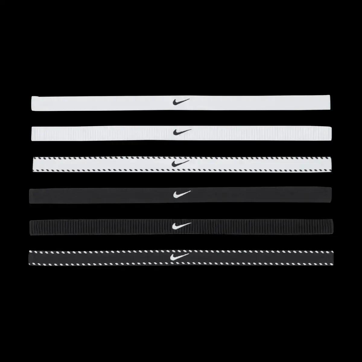 Cerchietto Per Capelli Classico Flessibile Misura Confezione 6 Nike Nero Bianco 2/2
