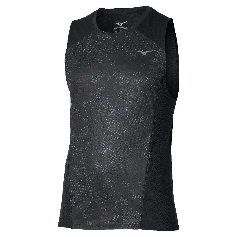 Koszulka do biegania męska Mizuno Active DryAeroFlow Graphic Tank Top black/gray