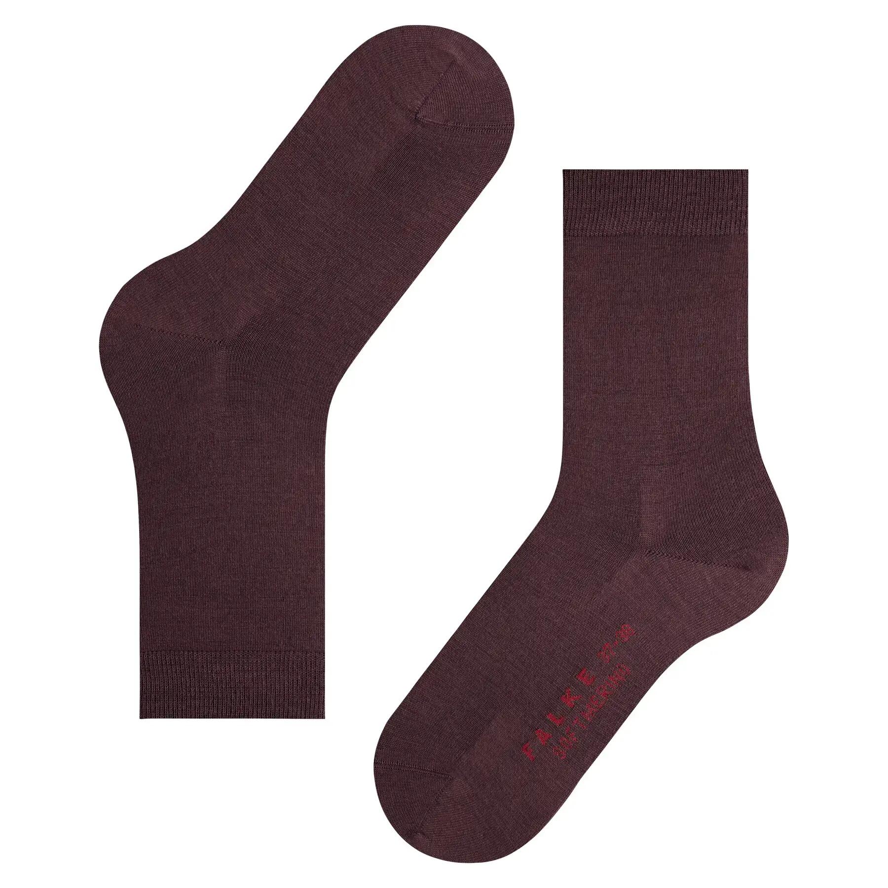 Softmerino damessokken – Bordeaux – 37-38 5/6