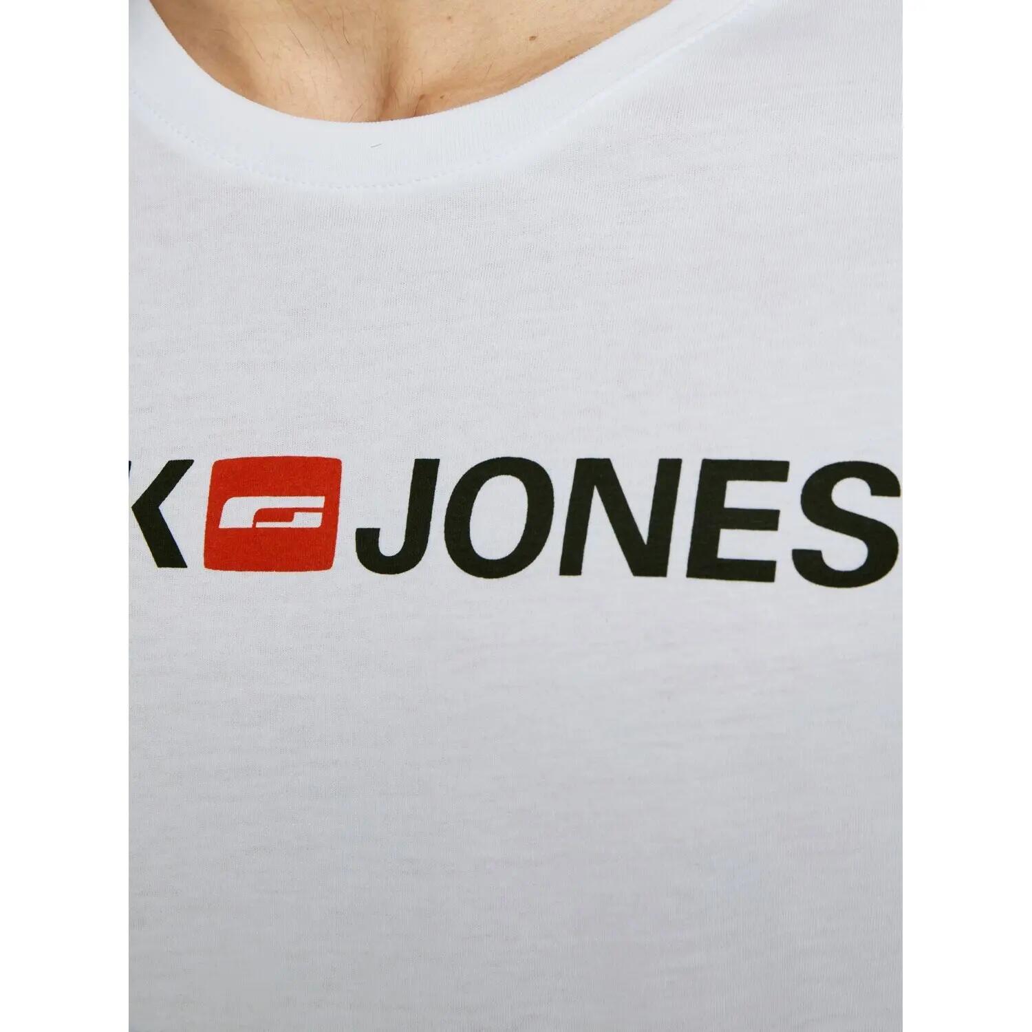 Koszulka z krótkim rękawem Męska Jack & Jones  12137126  Biały 7/7