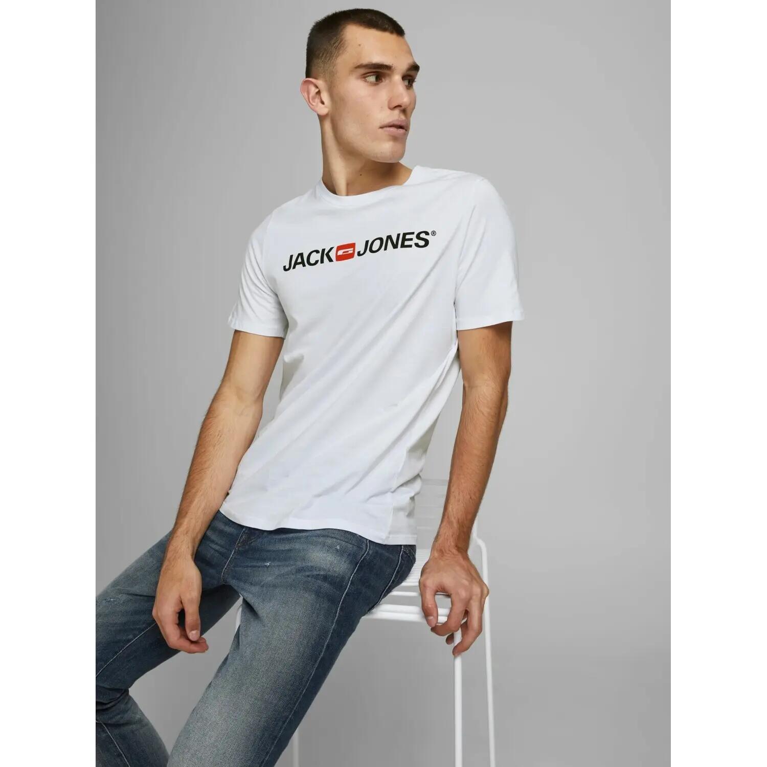 Koszulka z krótkim rękawem Męska Jack & Jones  12137126  Biały 4/7