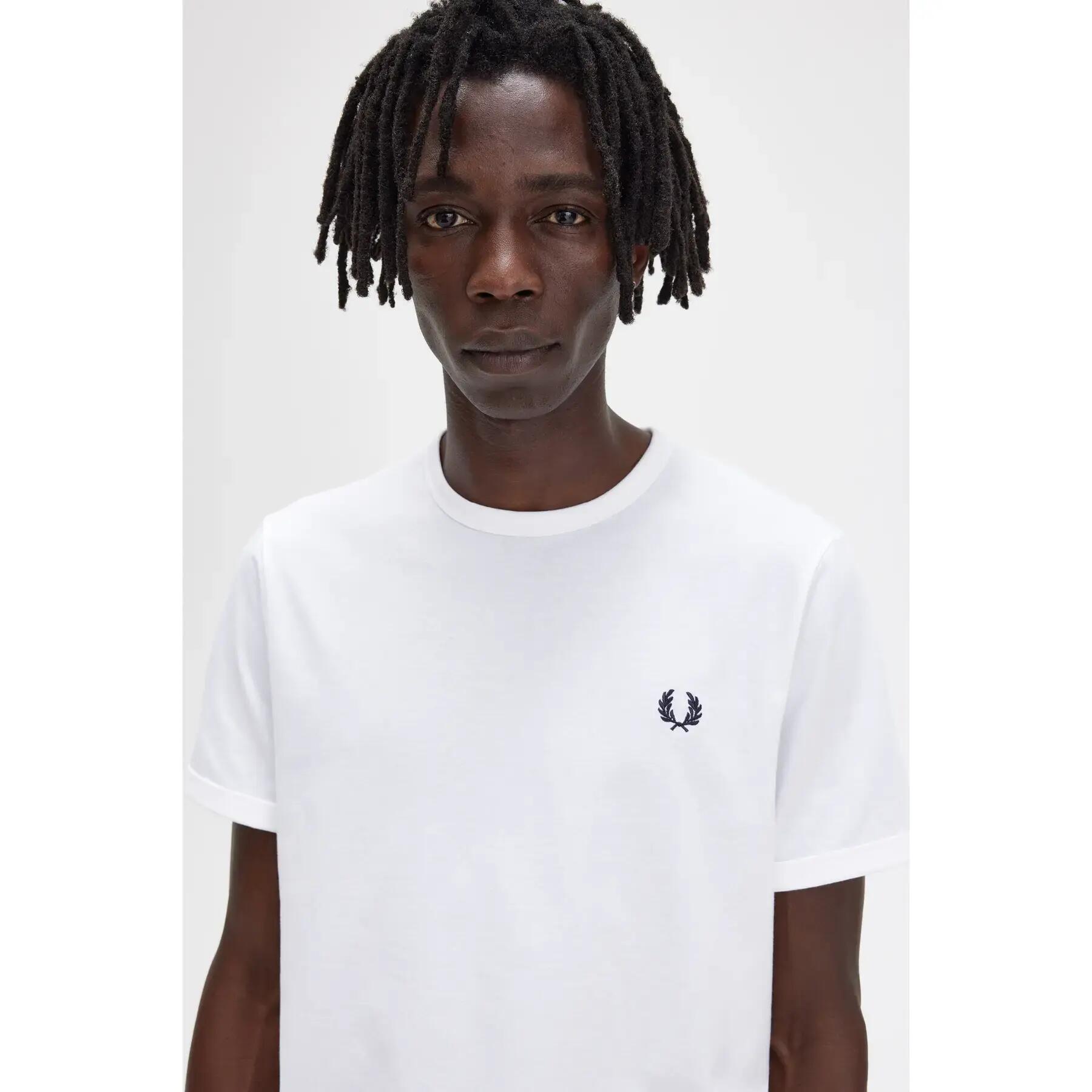 Fred Perry fehér póló kerek nyakkivágással 6/6