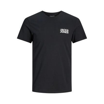 T-shirt - Casual - Homme - Manches courtes, col rond, logo - JJECORP - Noir
