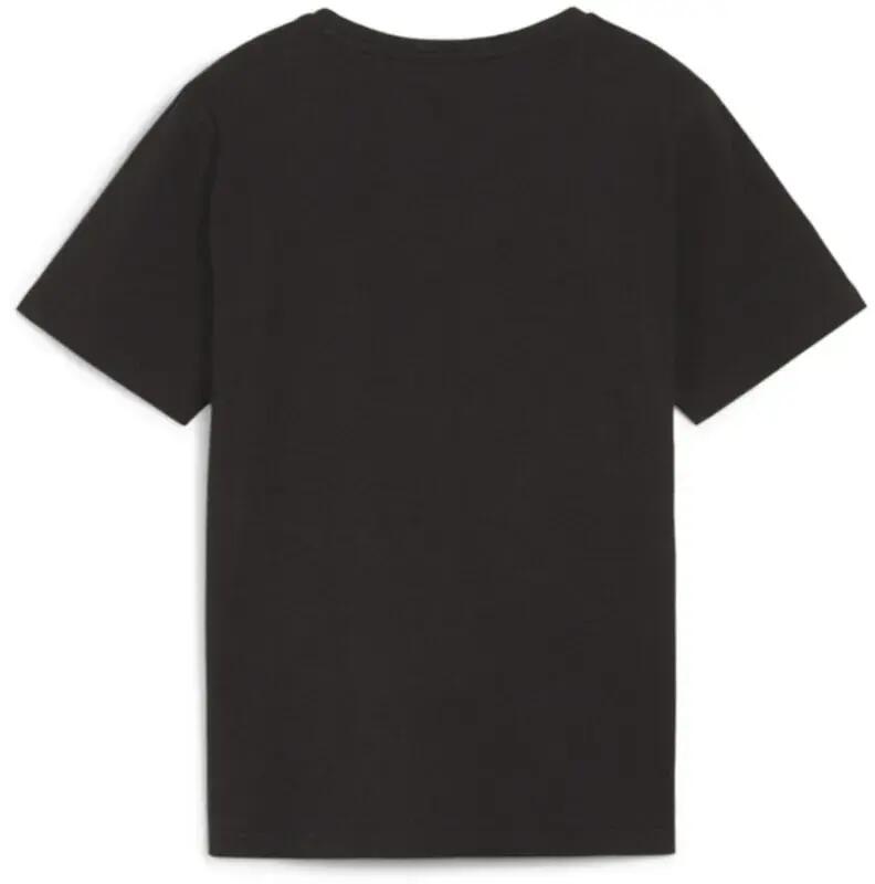 Dziecięca koszulka Puma Teamrise Logo Jersey Cotton Jr Czarna 3/4