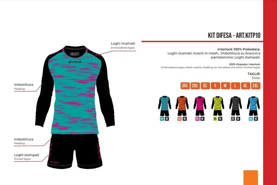 COMPLETO portiere givova arancio fluo/nero 5/5