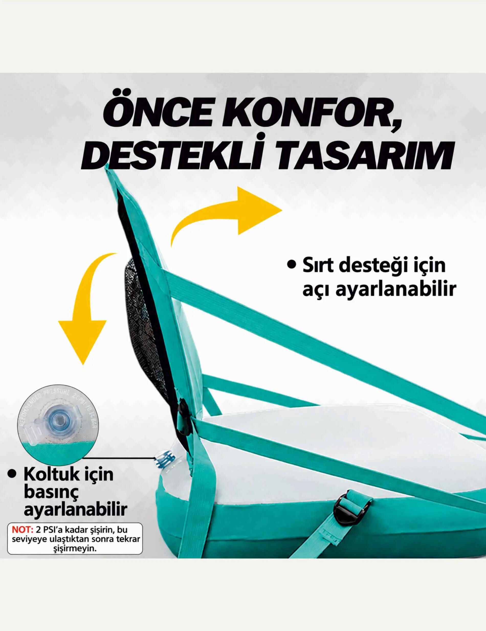 Şişme SUP Koltuğu – Paddle Board Koltuğu, Ayarlanabilir Sırt Destekli 3/6