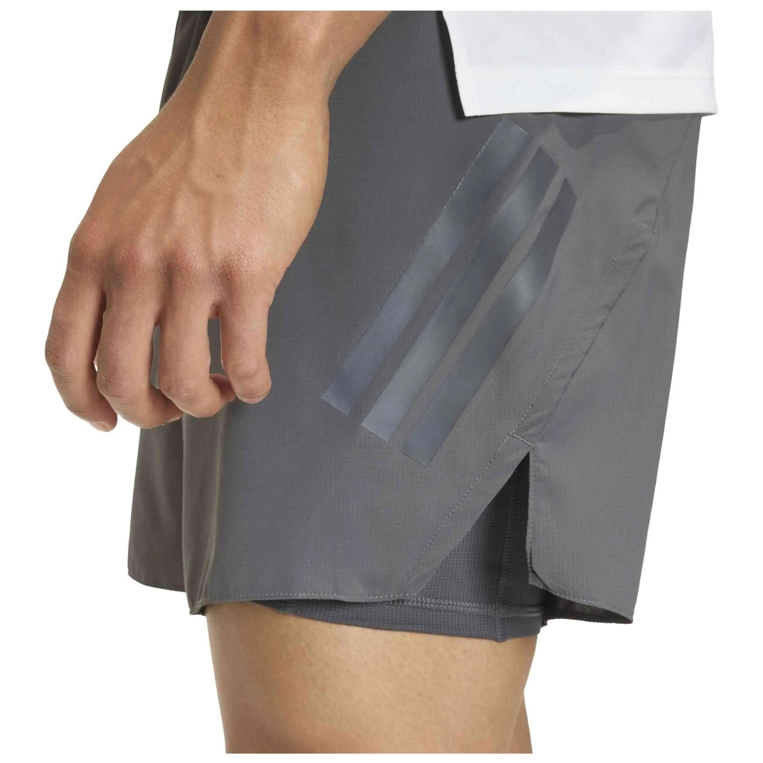 Korte broek Adidas model Adi365 2in1 Laufshorts "grey six" voor mannen 5/5