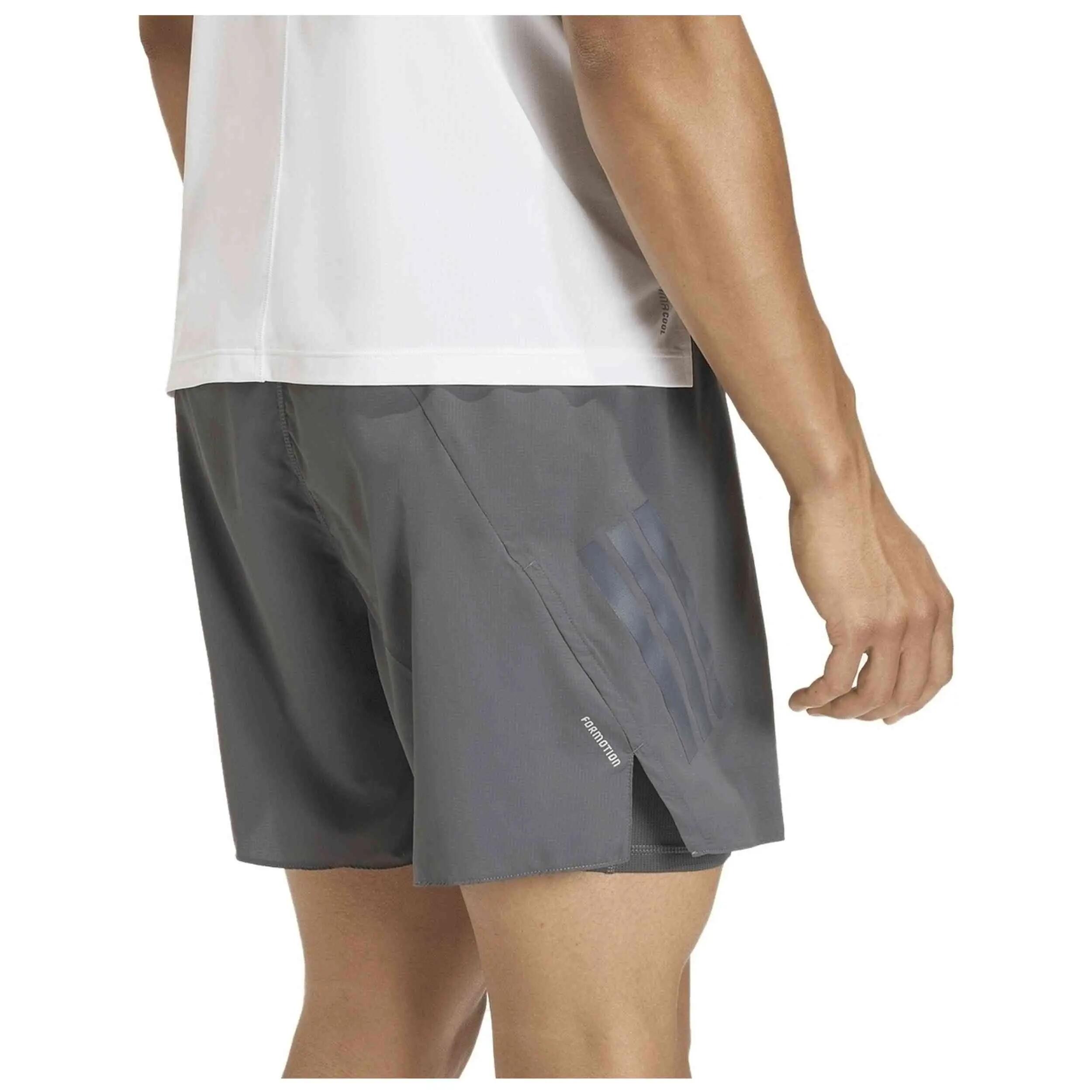 Korte broek Adidas model Adi365 2in1 Laufshorts "grey six" voor mannen 3/5