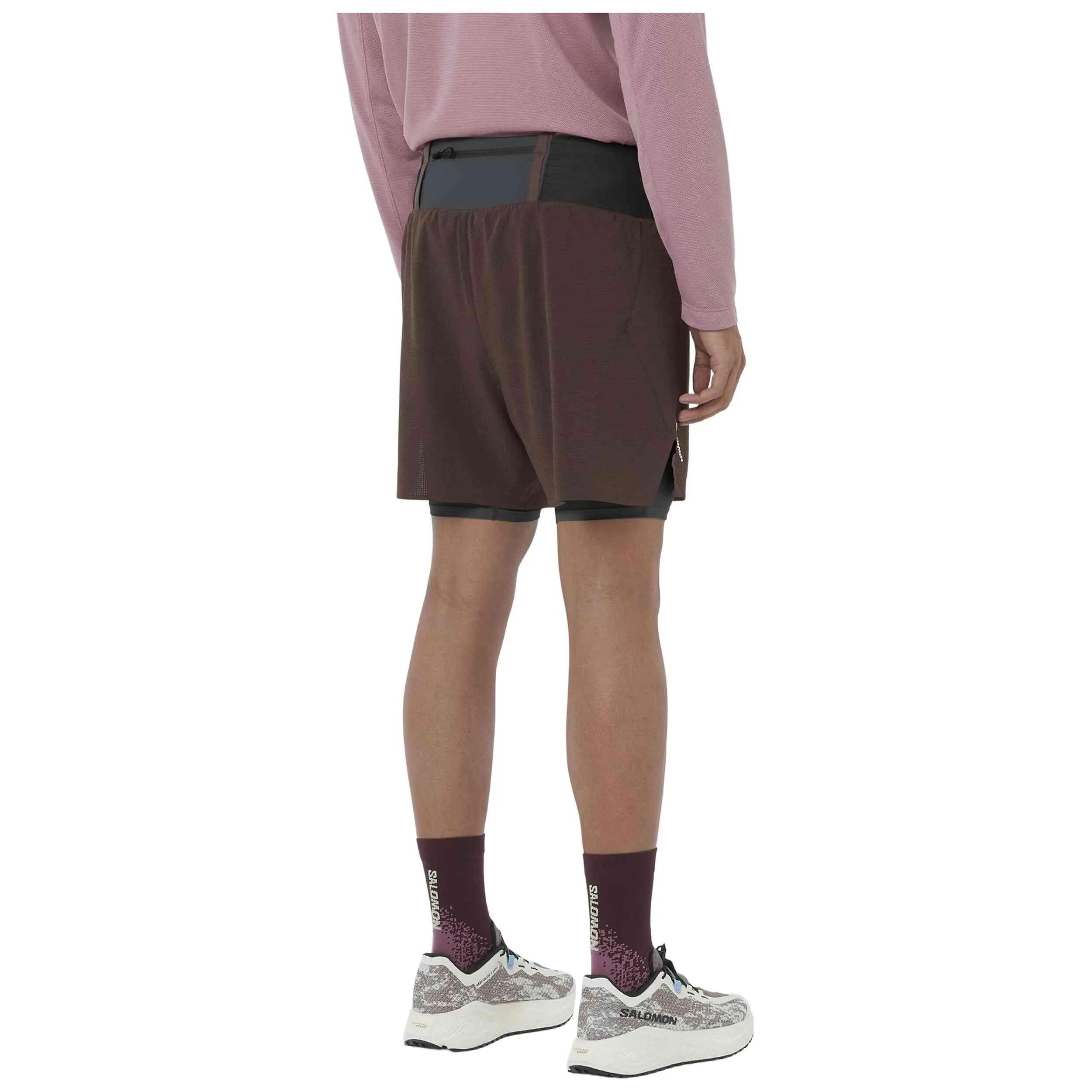 Kurze hose Salomon Modell Agile 2 en 1 Short "Café" für männer 4/5