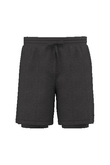 Short 2-en-1 avec sous-short intégré pour homme - Marl Dark Grey - S