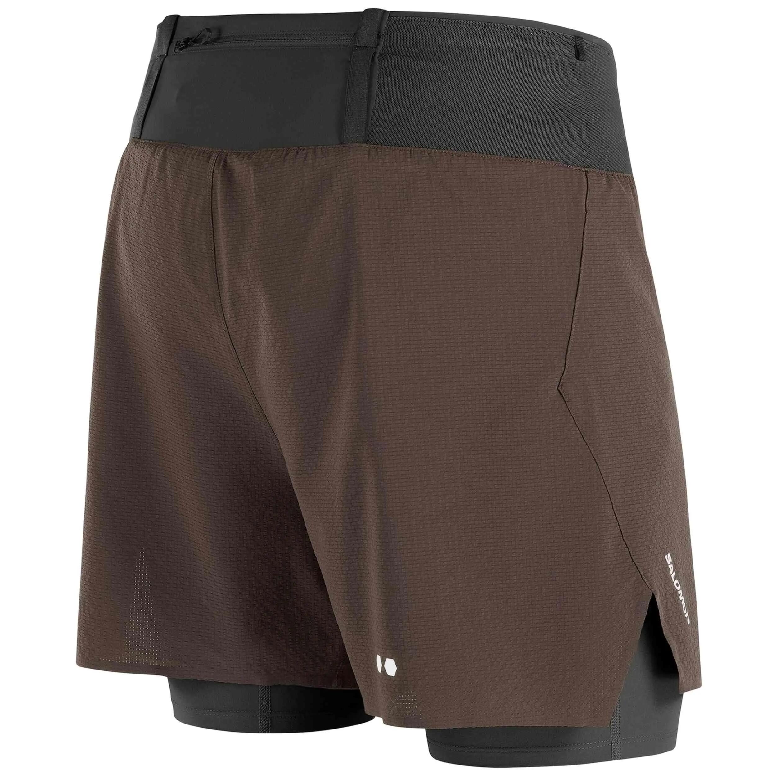 Kurze hose Salomon Modell Agile 2 en 1 Short "Café" für männer 2/5