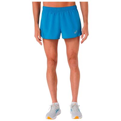 Korte broek asics model pantalón corto asics core split azul vivo voor unisex