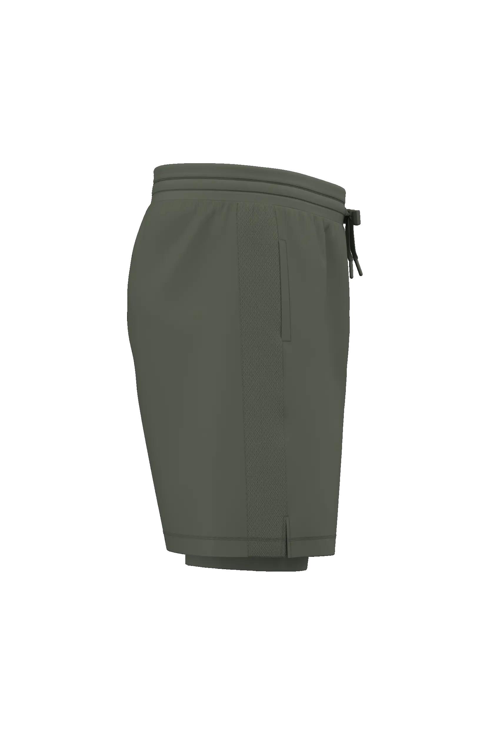 Short 2-en-1 avec sous-short intégré pour homme - Sporty Khaki - XL 2/3