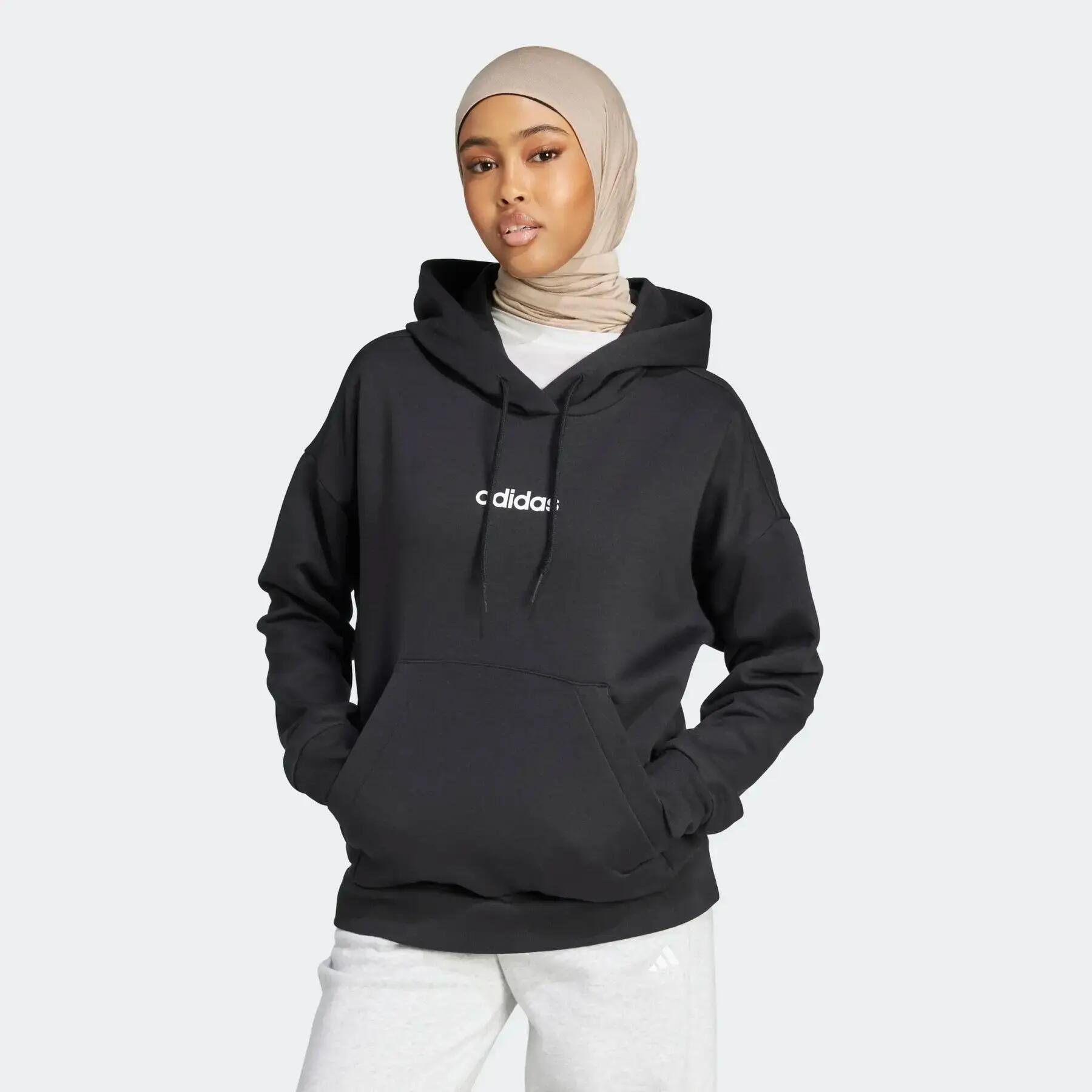 Hoodie Damen adidas Essentials Linear Fleece 2/6