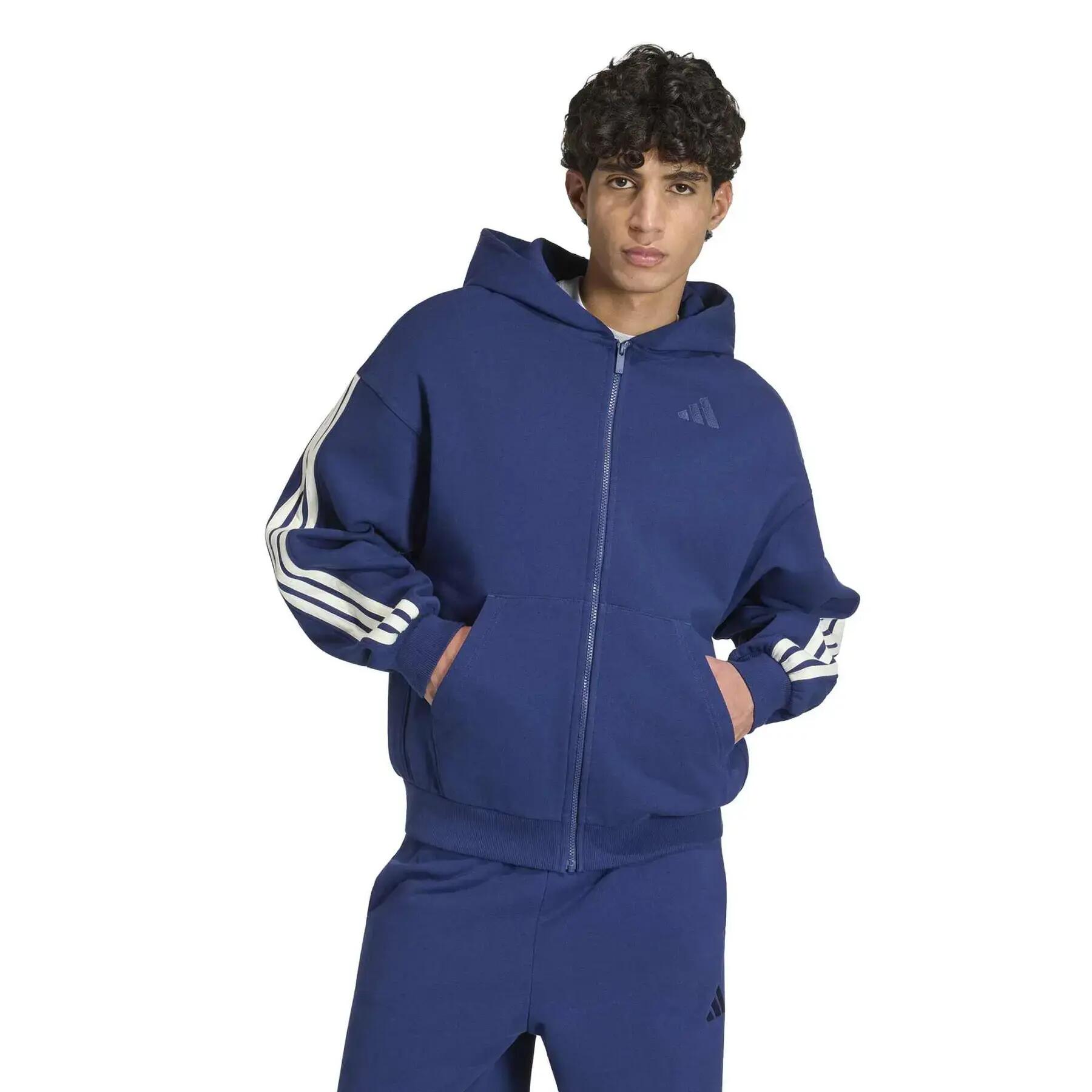 Sweatshirt à capuche full zip adidas 3-Stripes 2/6